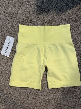 Velocity  Lemon Sorbet High-Rise Bike Shorts - Shape Signature Shorts